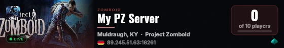 My PZ Server live status badge