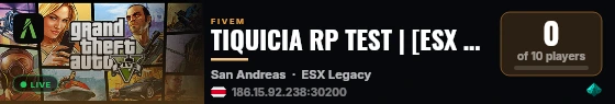 TIQUICIA RP TEST | [ESX Legacy] live status badge
