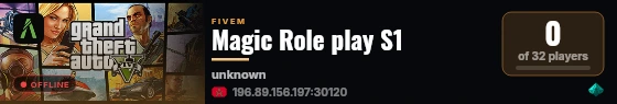 Magic Role play S1 live status badge