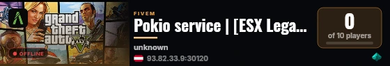Pokio service | [ESX Legacy] live status badge