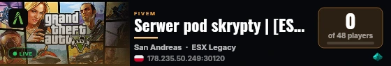 Serwer pod skrypty | [ESX Legacy] live status badge