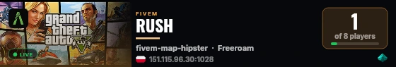 RUSH live status badge