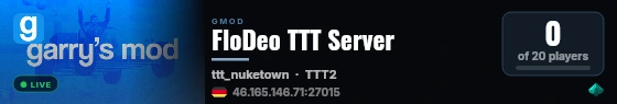 FloDeo TTT Server live status badge