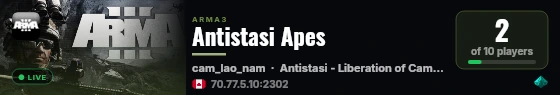 Antistasi Apes live status badge