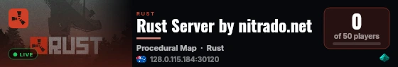 Rust Server by nitrado.net live status badge