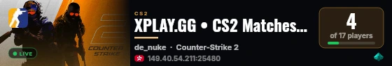 XPLAY.GG • CS2 Matches #202 live status badge