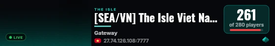 [SEA/VN] The Isle Viet Nam 01 - discord.gg/PVN live status badge
