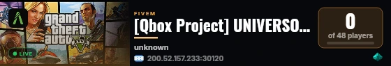 [Qbox Project] UNIVERSO RP live status badge