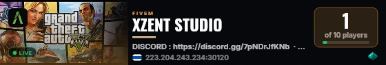 XZENT STUDIO live status badge
