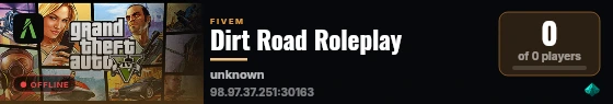 Dirt Road Roleplay live status badge