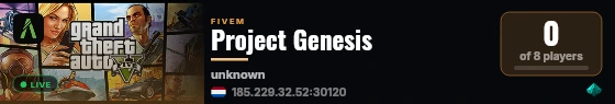 Project Genesis live status badge
