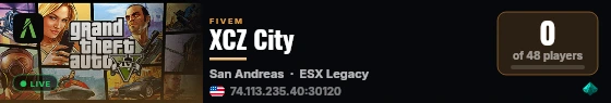 XCZ City live status badge