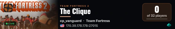The Clique live status badge