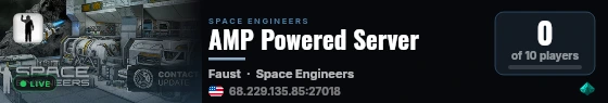 AMP Powered Server live status badge