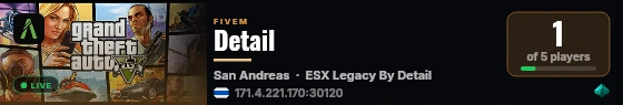 Detail live status badge