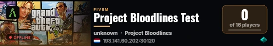 Project Bloodlines Test live status badge