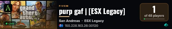 purp gaf | [ESX Legacy] live status badge
