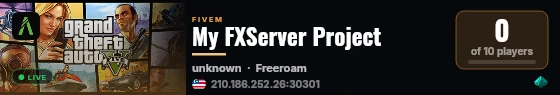 My FXServer Project live status badge