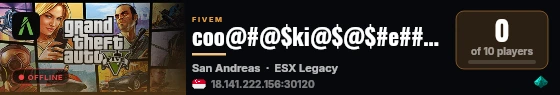 coo@#@$ki@$@$#e###s | ESX Legacy 服务器 live status badge