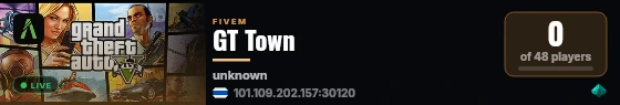 GT Town live status badge