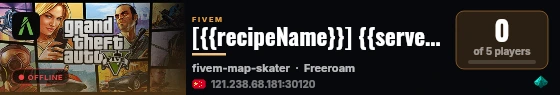 [{{recipeName}}] {{serverName}} live status badge