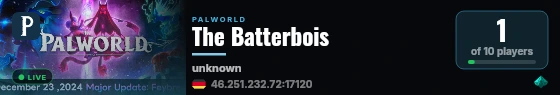 The Batterbois live status badge