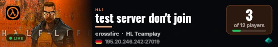 test server don't join live status badge
