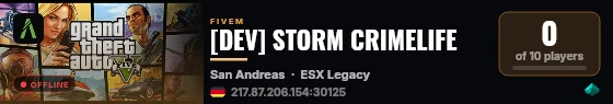 [DEV] STORM CRIMELIFE live status badge