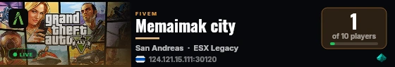 Memaimak city live status badge