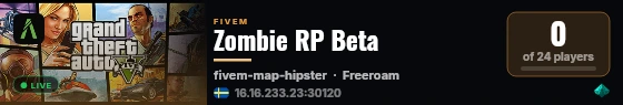 Zombie RP Beta live status badge