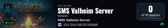 SMS Valheim Server live status badge