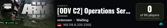 [ODV C2] Operations Server live status badge