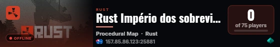Rust Império dos sobreviventes solo/duo/trio live status badge