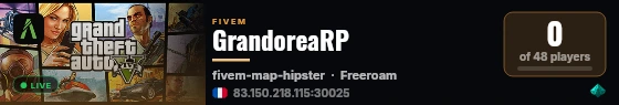 GrandoreaRP live status badge