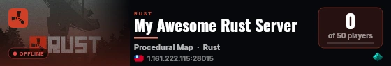 My Awesome Rust Server live status badge