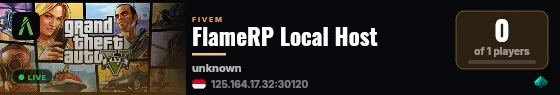FlameRP Local Host live status badge