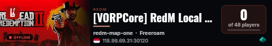 [VORPCore] RedM Local Dev live status badge
