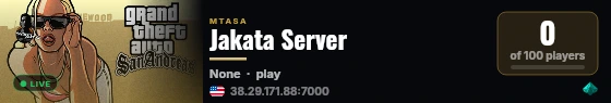 Jakata Server live status badge