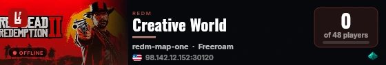 Creative World live status badge