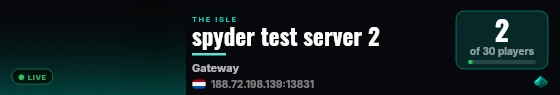 spyder test server 2 live status badge