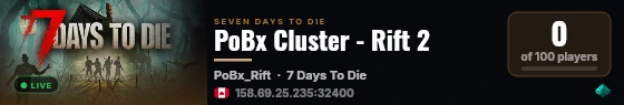 PoBx Cluster - Rift 2 live status badge