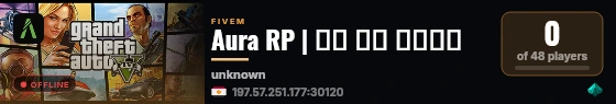 Aura RP | أورا آر بي live status badge