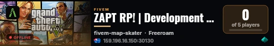 ZAPT RP! | Development Server live status badge