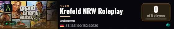 Krefeld NRW Roleplay live status badge