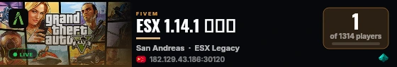 ESX 1.14.1 纯净端 live status badge