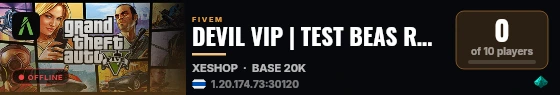DEVIL VIP | TEST BEAS RP BY.DEVIL VIP live status badge