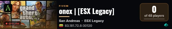 onex | [ESX Legacy] live status badge