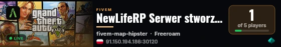 [NewLifeRP] Serwer stworzony z niczego live status badge