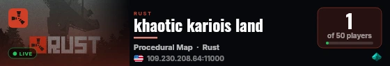 khaotic kariois land live status badge