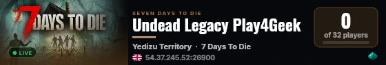 Undead Legacy Play4Geek live status badge